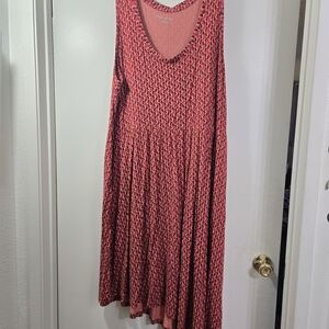 Ava & Viv Red Patterned Midi Dress
